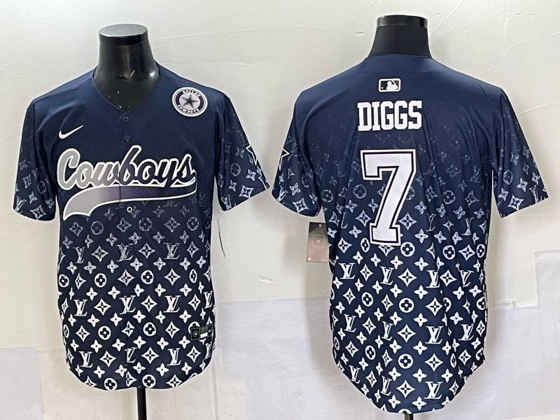 Men 2025 Dallas Cowboys #7 Diggs Drak blue Nike Limited NFL Jersey style 036